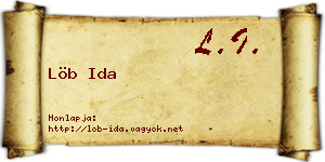 Löb Ida névjegykártya